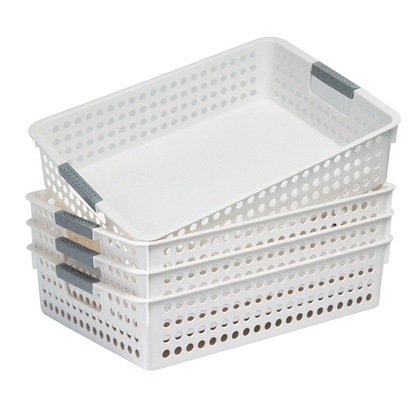 36x Premium Plastic Storage Basket Bulk w/ Grip Handles 30*21.5*8.5cm