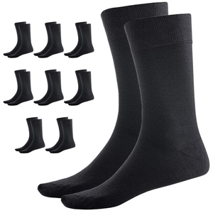 9 Pairs BAMBOO SOCKS Crew Natural Eco Healthy Enviro Unisex Work Business BULK - Black - 6-11