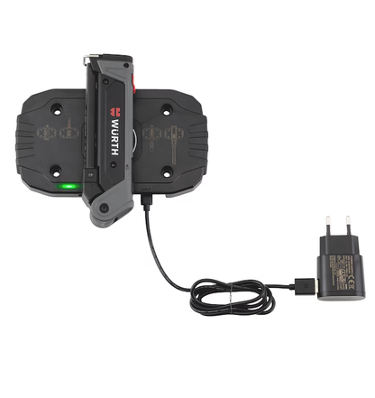 Wurth Cordless LED Handheld Work Lamp ERGOPOWER BEND+ – 700 Lumen, Folding Head, USB Rechargeable