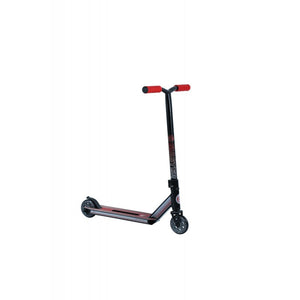 A black and red Crisp MASTER stunt scooter with a steel handlebar and polyurethane wheels, displayed against a white background.