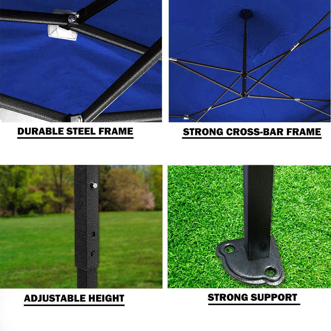 3x3m Pop Up Gazebo Outdoor-blue