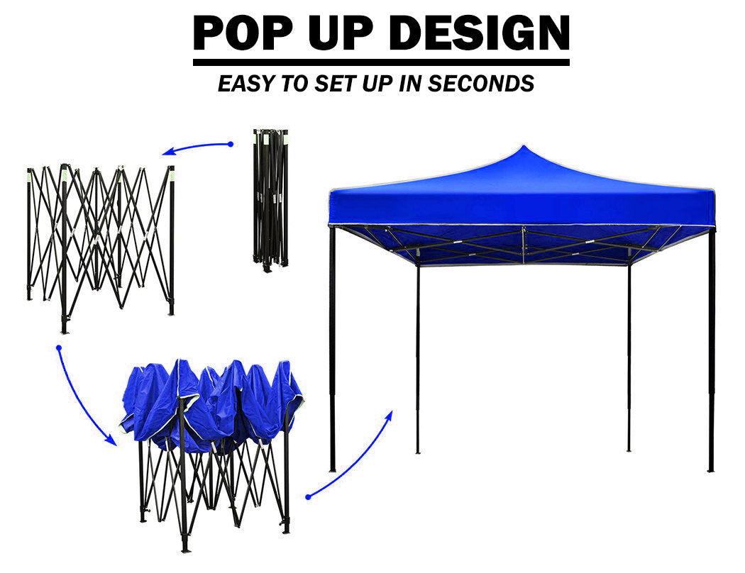 3x3m Pop Up Gazebo Outdoor-blue