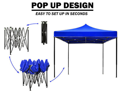 3x3m Pop Up Gazebo Outdoor-blue