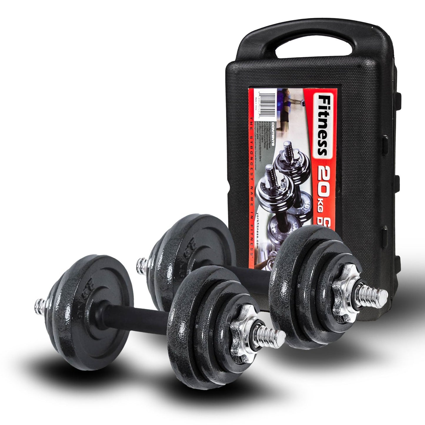 Dumbbell Set-20kg Cast Iron with Barbell Case