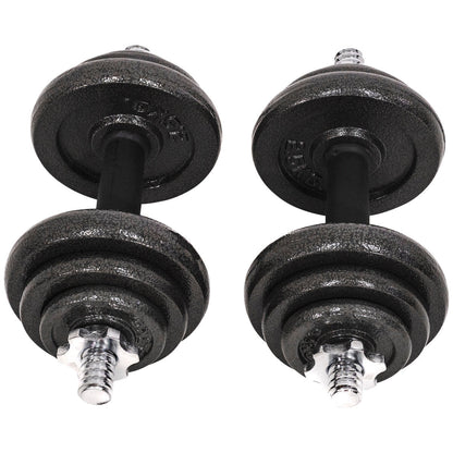 Dumbbell Set-20kg Cast Iron with Barbell Case