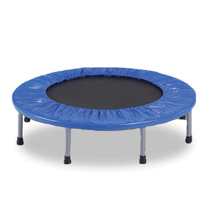 Blue rebounder trampoline on a white background