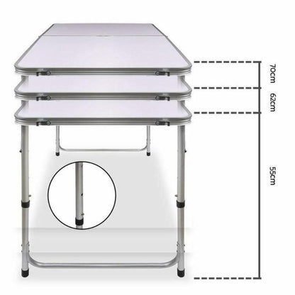 Folding Table With 4 x Folding Chairs - Aluminium - Factory Direct Shop