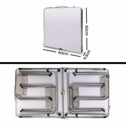 Folding Table With 4 x Folding Chairs - Aluminium - Factory Direct Shop