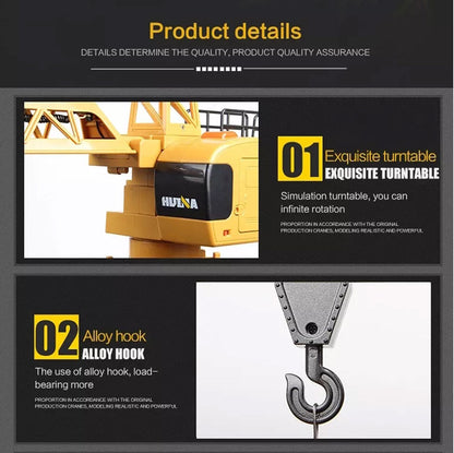 HUINA 1/14 12CH RC Alloy Tower Crane Engineering Construction Vehicle
