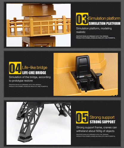 HUINA 1/14 12CH RC Alloy Tower Crane Engineering Construction Vehicle