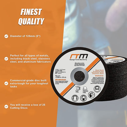 125mm 5" Cutting Disc Wheel for Angle Grinder x25