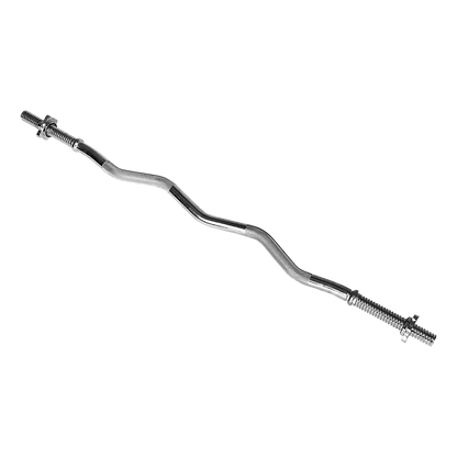 Chrome curved barbell on a white background