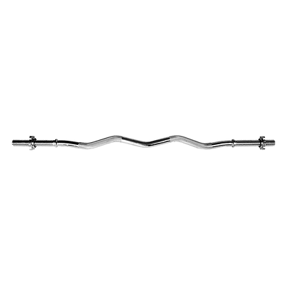 Chrome curl bar on a white background