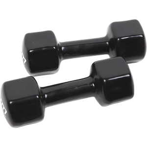 Hex Dumbbell Set PVC-5kg Pair- Black