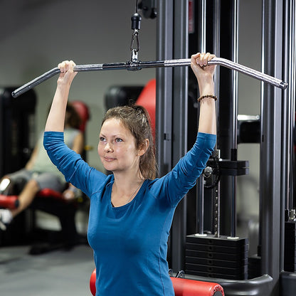 Woman exercising with a Lat Pulldown Bar-