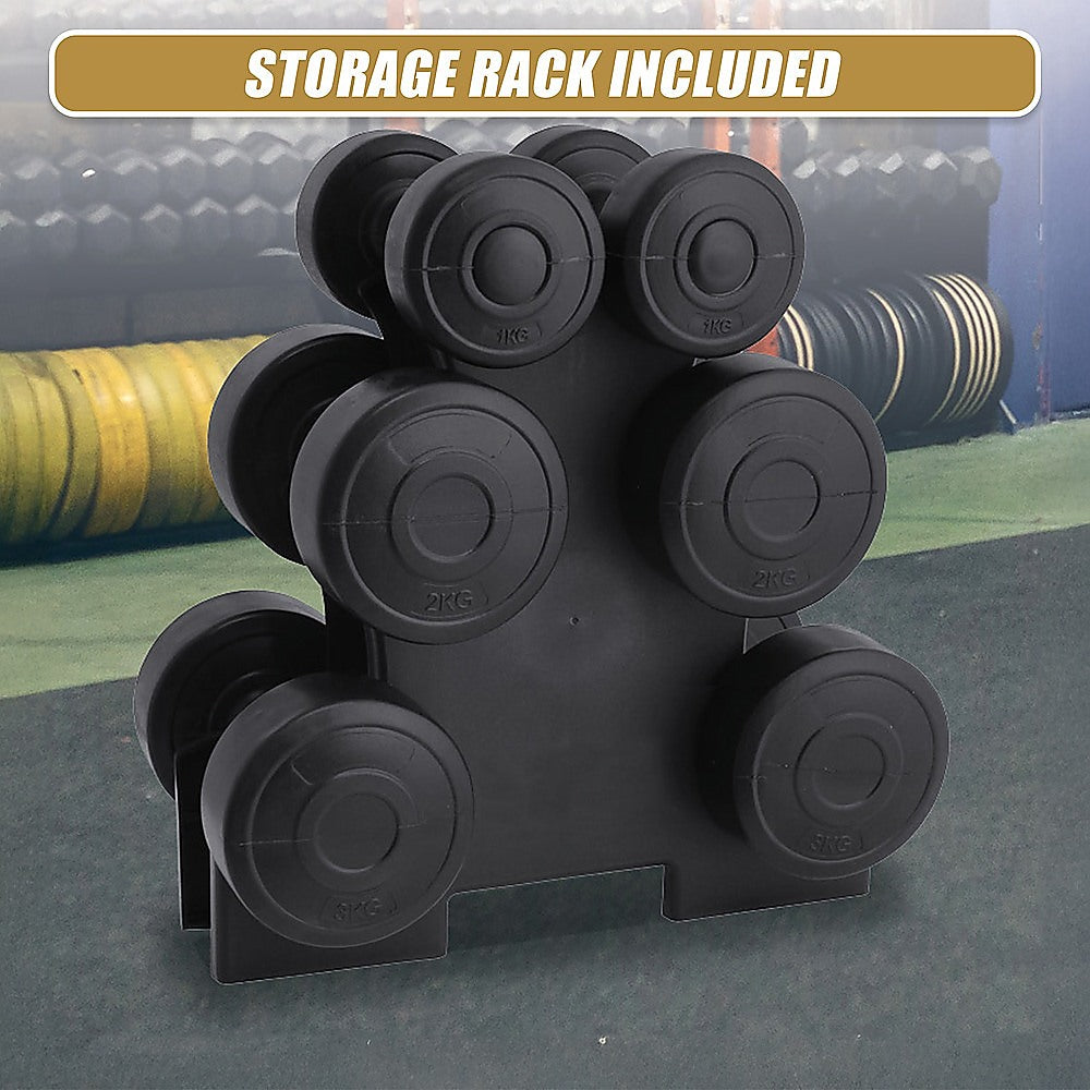 Dumbbell Weight Set with Dumbbell Rack