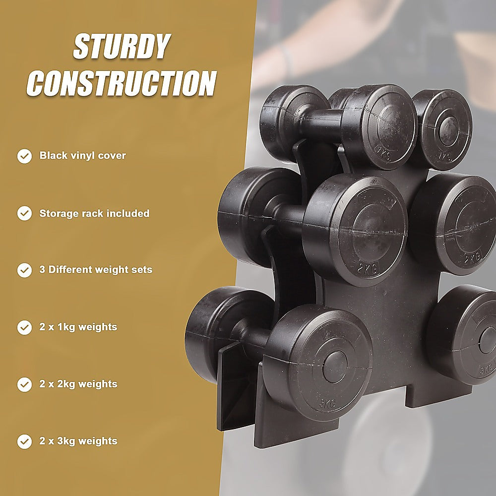 Dumbbell Weight Set with Dumbbell Rack