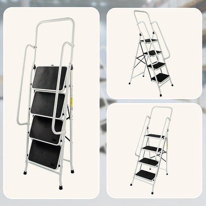 Foldable Non Slip 4 Step Steel Ladder