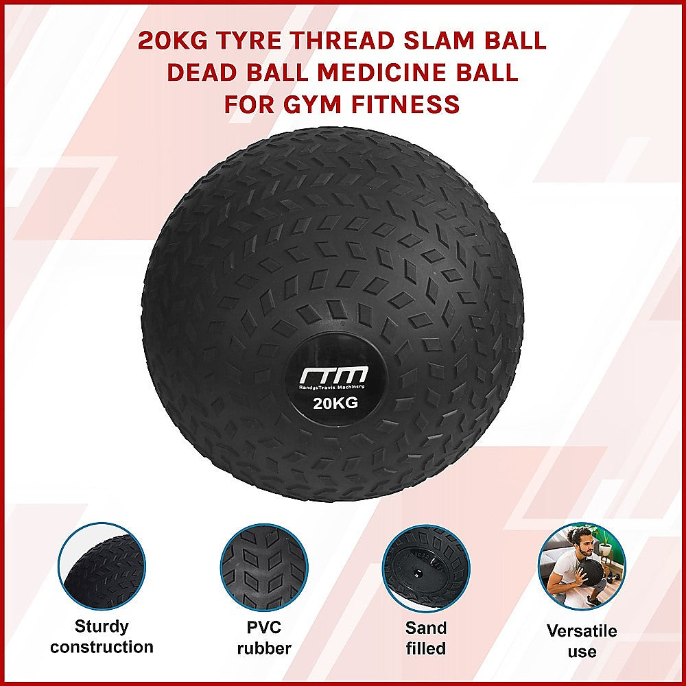 20KG Tyre Thread Slam Ball with product details on a white background