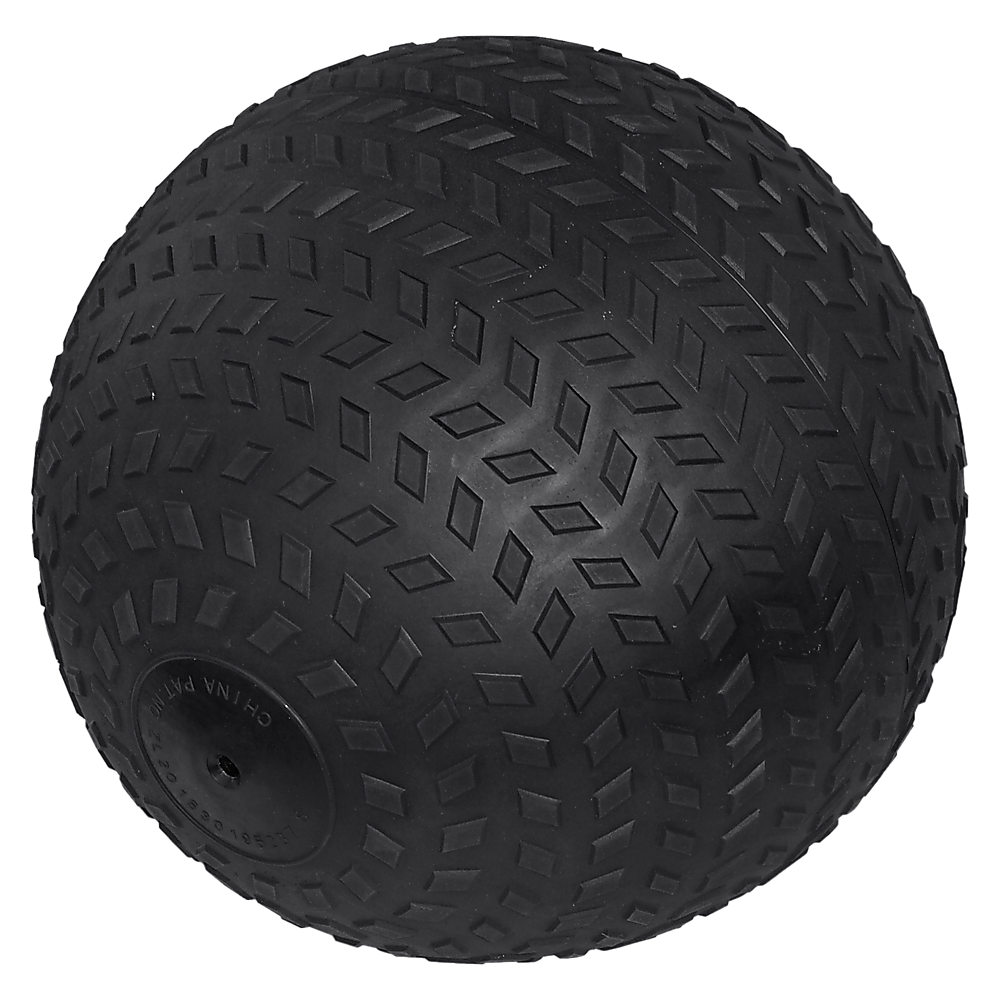 Black textured massage ball on a white background