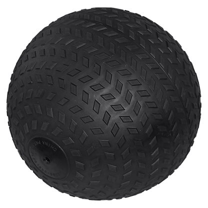 Black textured massage ball on a white background