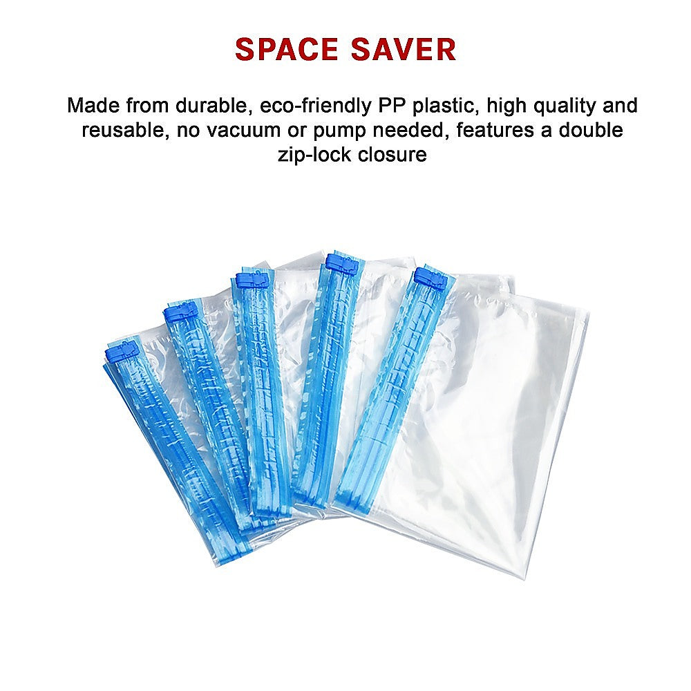 Travel Space Saver Saving Hand Roll Up Roller Seal No Vacuum Storage Bag x 20