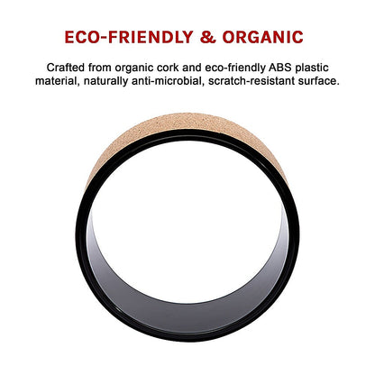 Yoga Pilates Wheel Cork Circle Prop Back Chest Hips Abdomen Stretch Roller