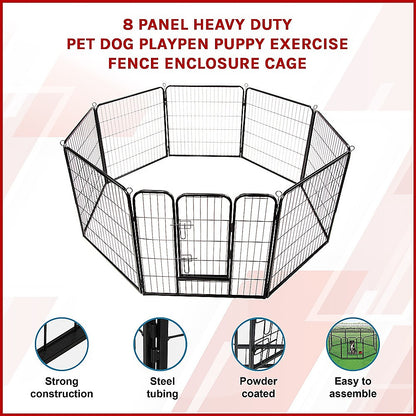 Pet Playpen 8 Panel Heavy Duty Exercise Fence Enclosure Cage