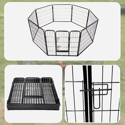 Pet Playpen 8 Panel Heavy Duty Exercise Fence Enclosure Cage