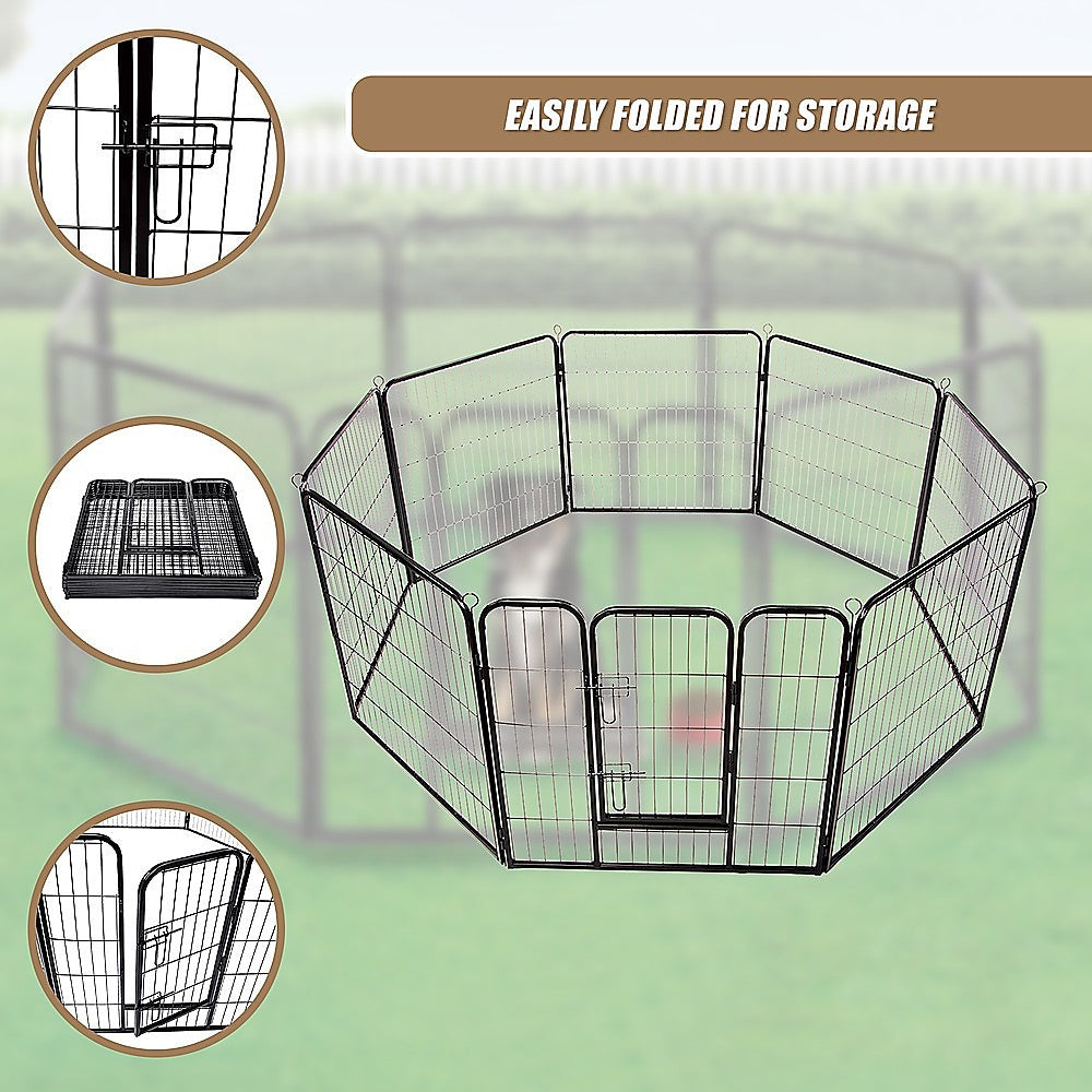 Pet Playpen 8 Panel Heavy Duty Exercise Fence Enclosure Cage