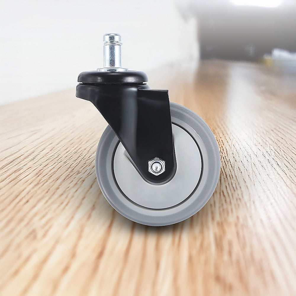 5 x Office Chair Caster Wheels Set Heavy Duty & Safe for All Floors w/Universal Fit