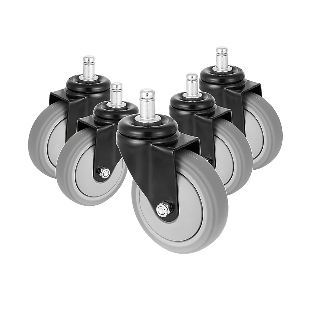 5 x Office Chair Caster Wheels Set Heavy Duty & Safe for All Floors w/Universal Fit