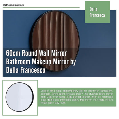 60cm Round Wall Mirror Bathroom Makeup Mirror by Della Francesca