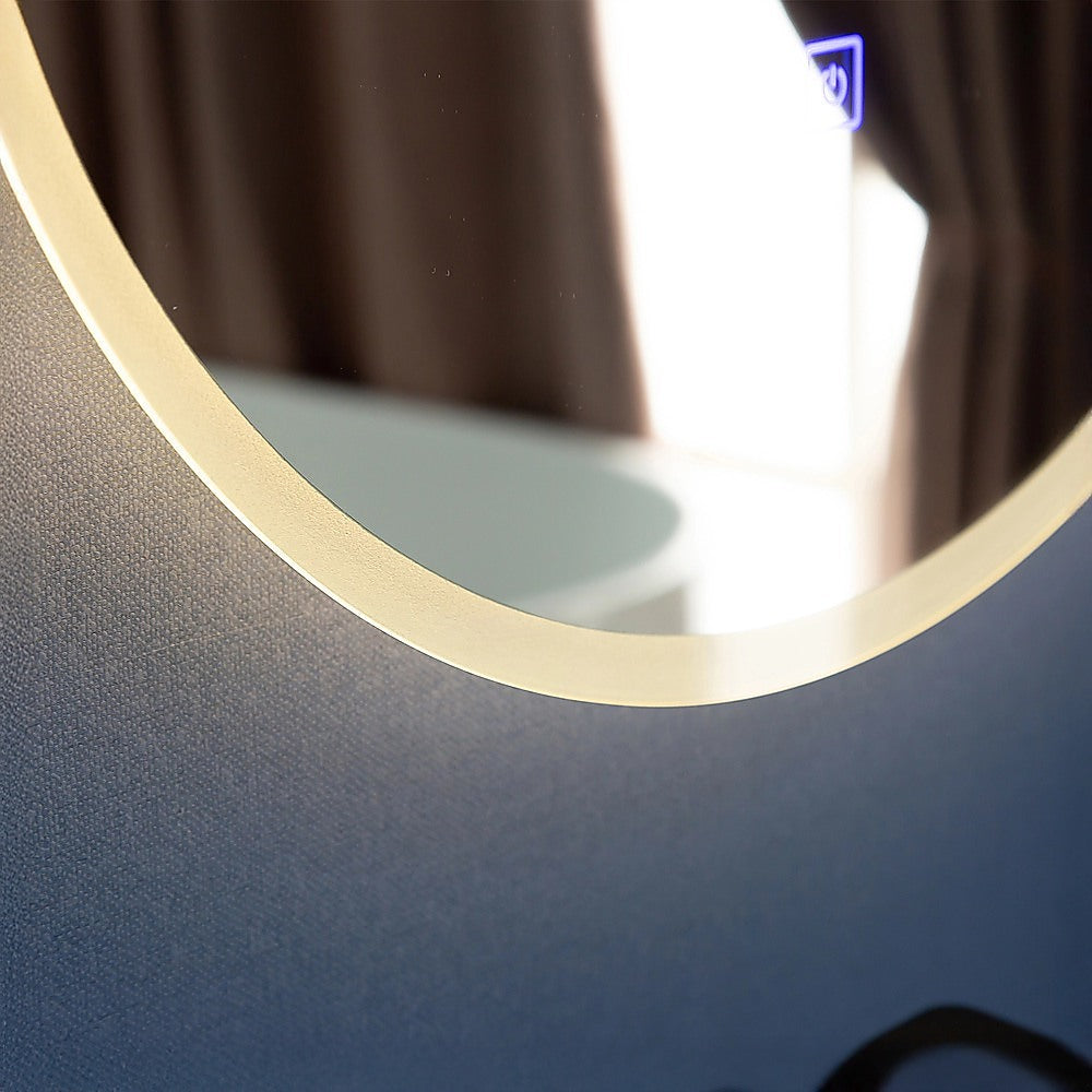 80cm LED Wall Mirror Bathroom Mirrors Light Decor Round