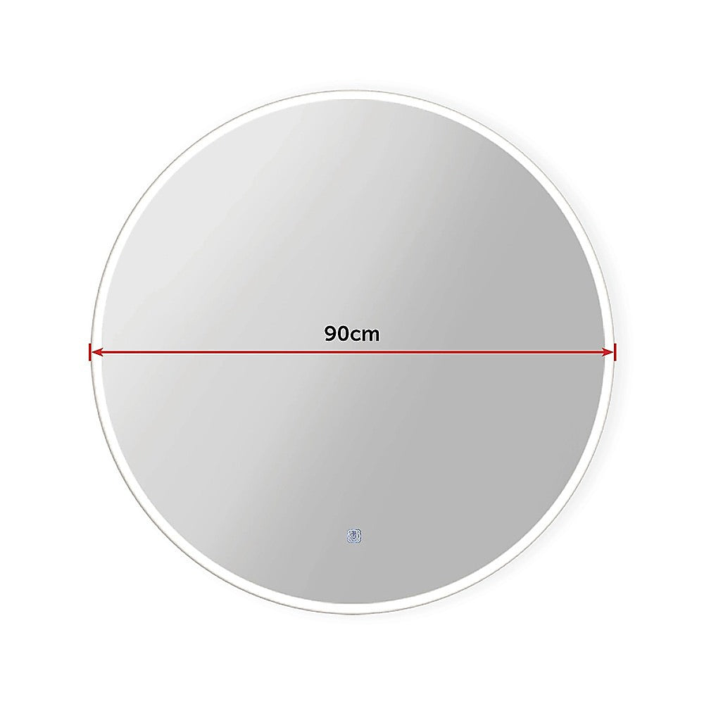 90cm LED Wall Mirror Bathroom Mirrors Light Decor Round