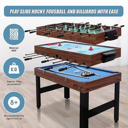4FT 3-in-1 Games Foosball Soccer Hockey Pool Table Table