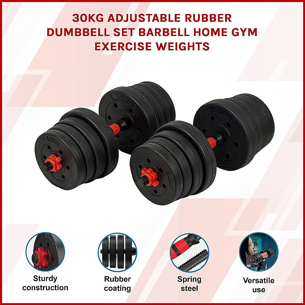 Dumbbell Set Adjustable Rubber-30kg
