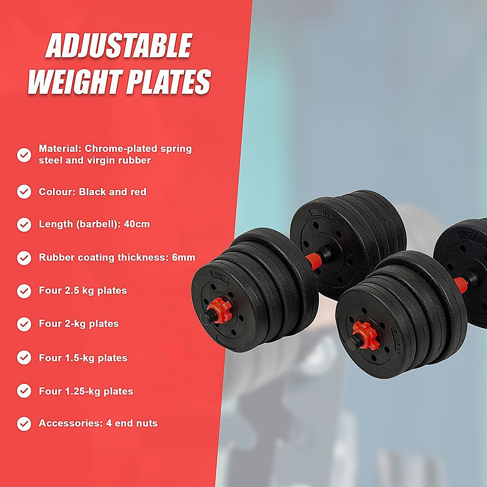 Dumbbell Set Adjustable Rubber-30kg