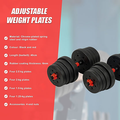 Dumbbell Set Adjustable Rubber-30kg