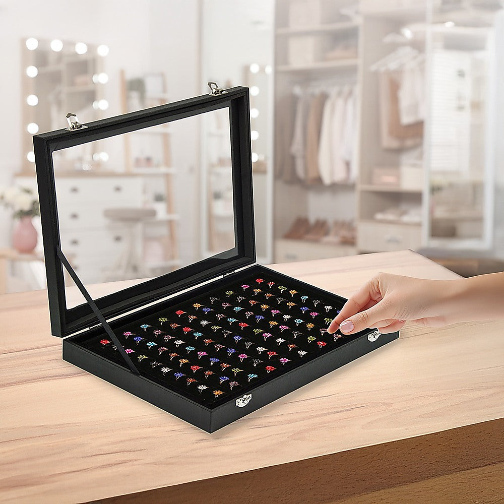 100 Earring Ring Holder Jewellery Necklace Display Storage Box