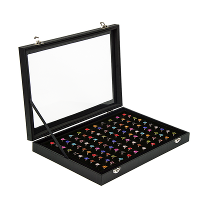 100 Earring Ring Holder Jewellery Necklace Display Storage Box