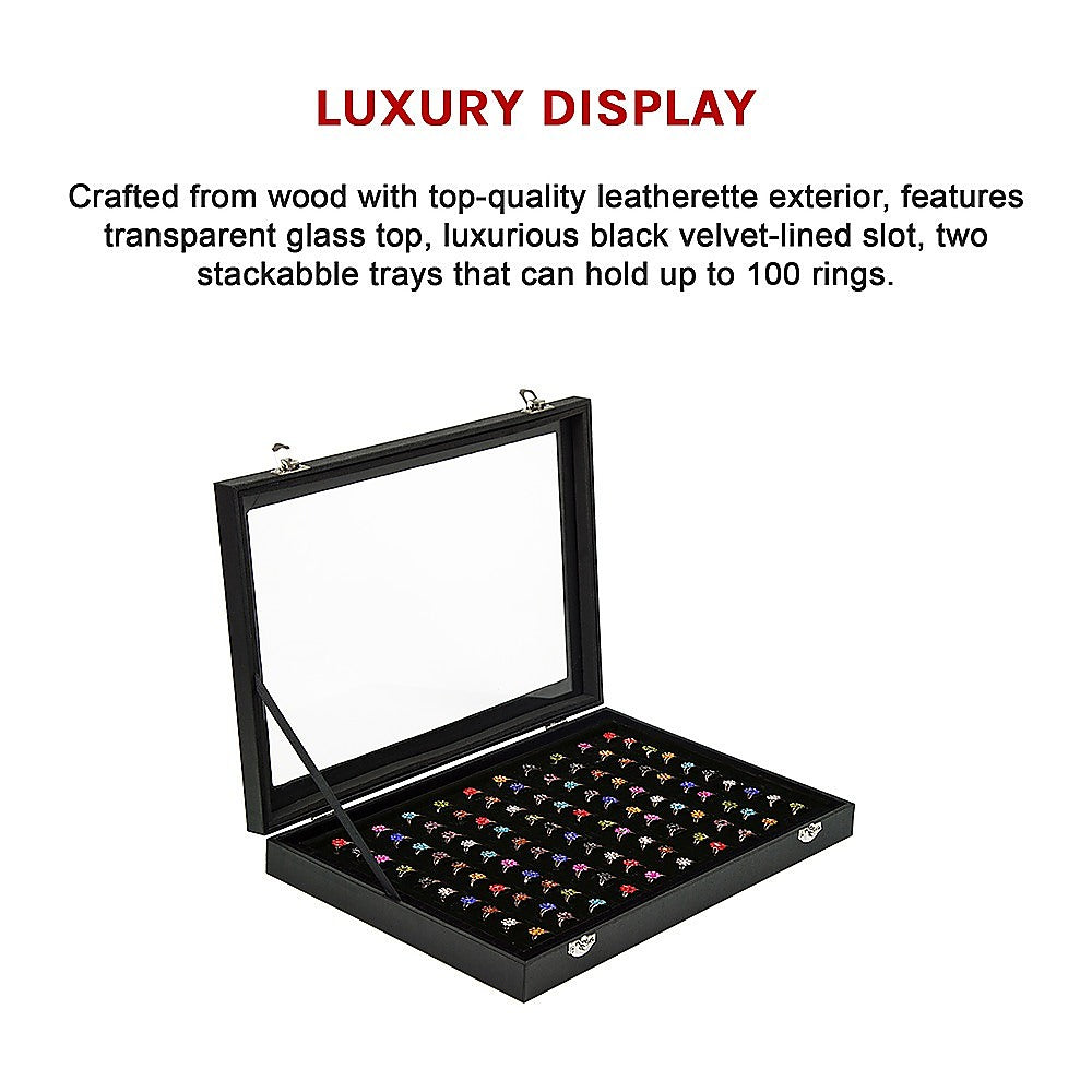 100 Earring Ring Holder Jewellery Necklace Display Storage Box