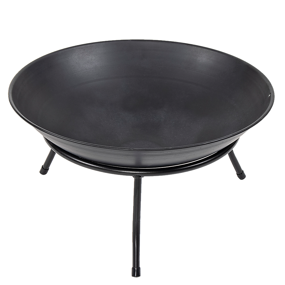 Iron Fire Bowl Traditional Log Fire Pit Outdoor Heating Camp Site Barbecue 48cm