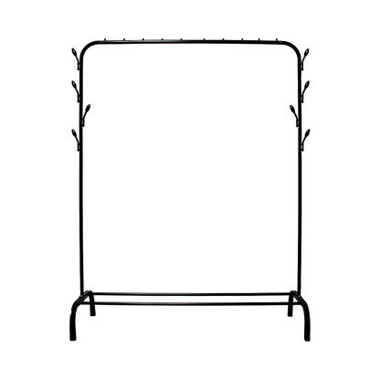 Closet Organizer Metal Garment Rack Portable Clothes Hanger Storage Shoes Rack Black
