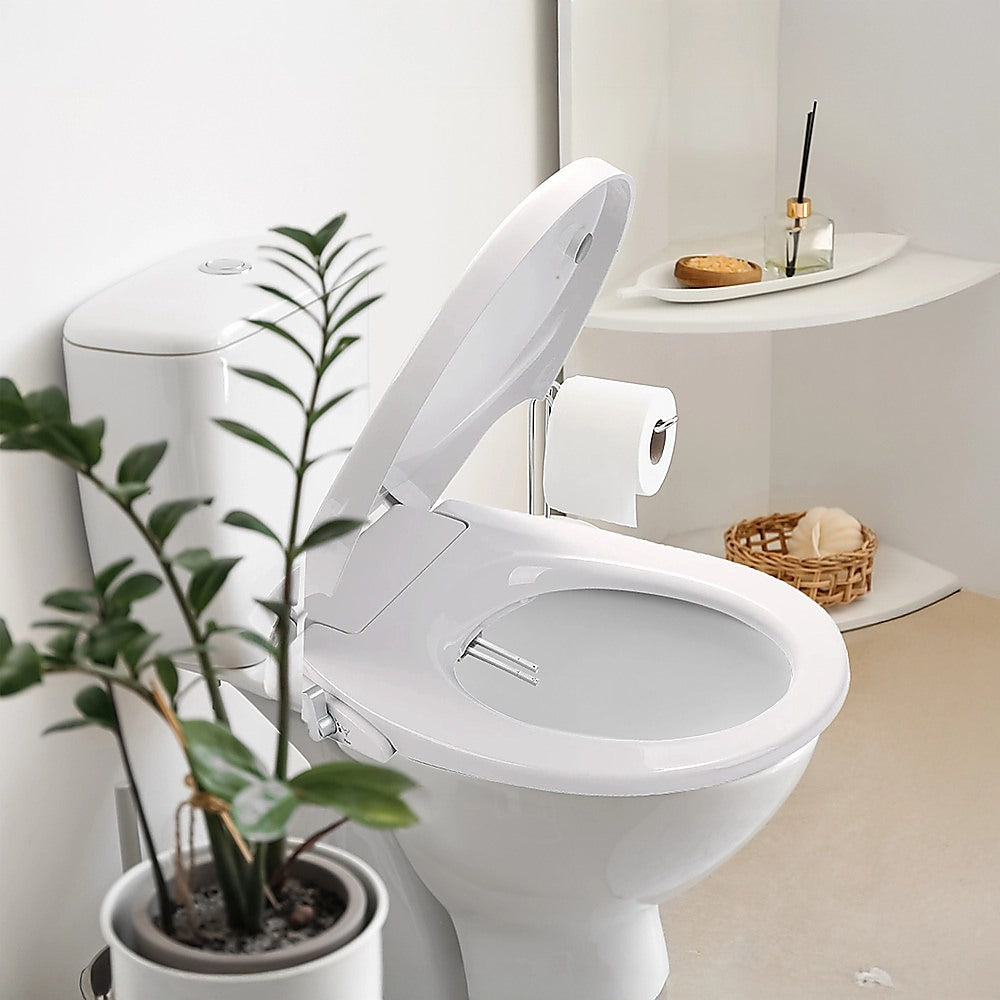 Non Electric Bidet Toilet Seat W/ Cover Bathroom Spray Washlet Water Wash