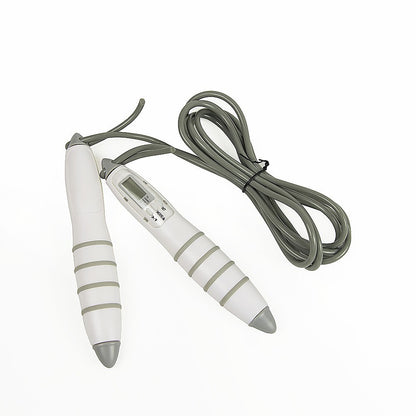 White digital jump rope with gray accents on a white background