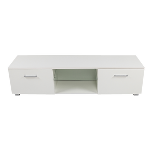 TV Cabinet Entertainment Unit Stand High Gloss Storage Shelf 140cm White