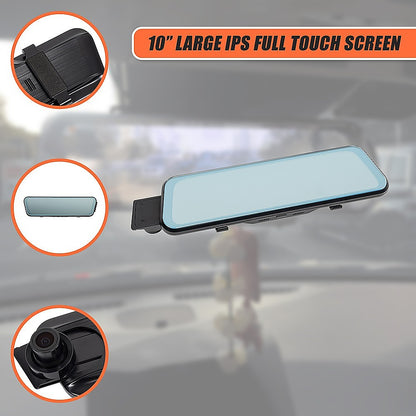 Dash Camera 1080P Front and Rear Smart Car DVR Recorder Night Vision 10"