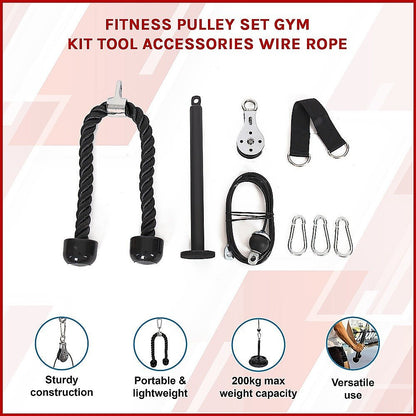 Fitness Pulley Set Gym Kit Tool Accessories Wire Rope - Factory Direct Shop