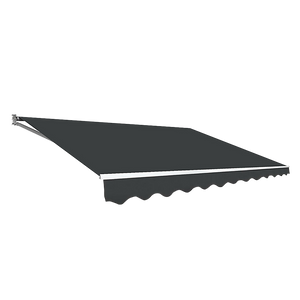 Outdoor Folding Arm Awning Retractable Sunshade Canopy Grey 3.0m x 2.5m